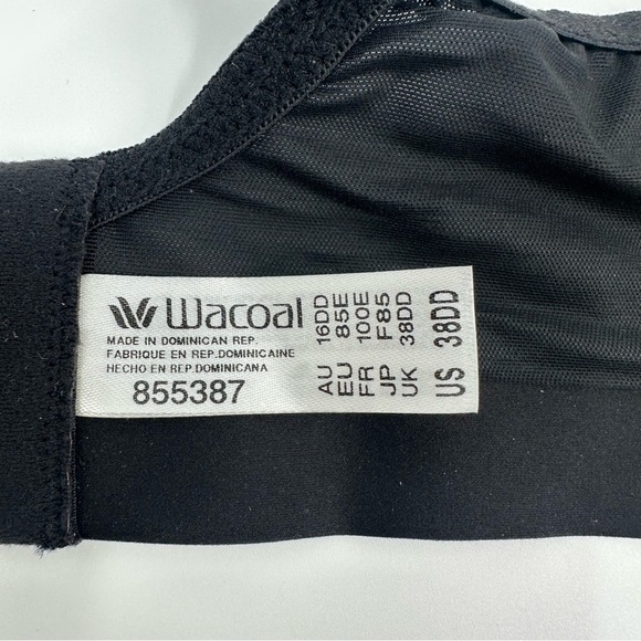 Wacoal 855387 Shape Revelation Pendulous Unlined Underwire Bra Black US 38DD - Picture 8 of 11